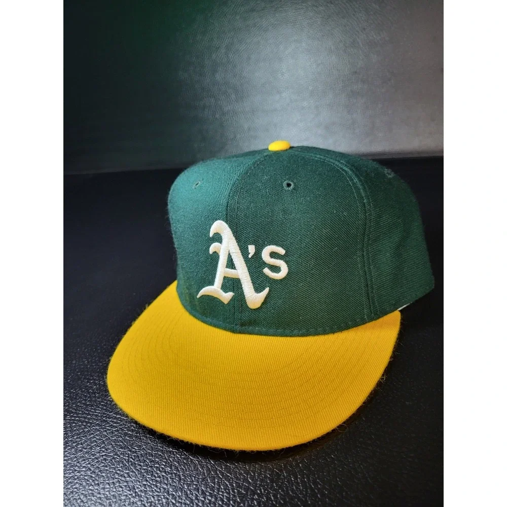 New Vintage RARE Oakland A's Athletics New Era Hat 7 5/8‎ Made USA READ***